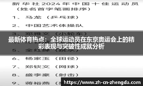 最新体育热点：全球运动员在东京奥运会上的精彩表现与突破性成就分析